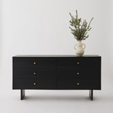 Comma 6-Drawer Sideboard, Black Stained Oak